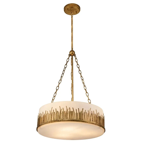 Lampa wisząca nad stół Sawgrass QN-SAWGRASS-3P-DG-O z łańcuchami złota