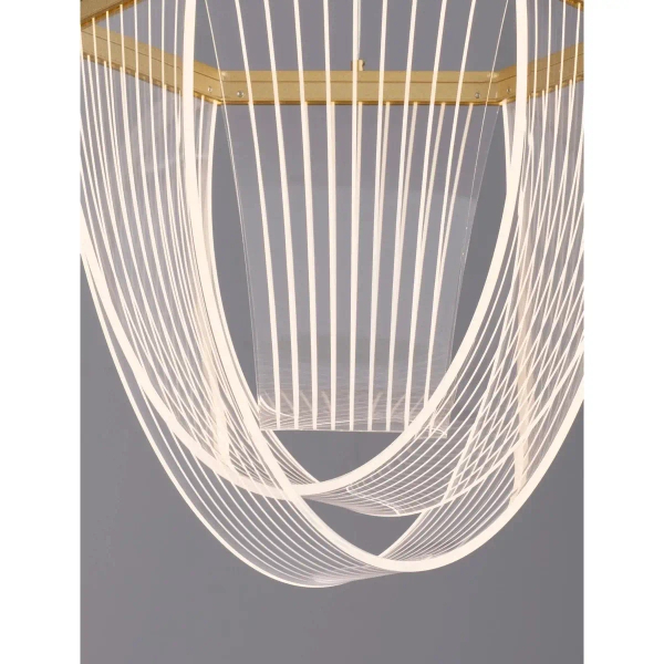 Owalna wisząca lampa ZARLINO LE45391 LED 20W 3000K złota