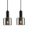 Skandynawska lampa wisząca Santia PND-65342-3-BK+SG loftowa czarna przydymiona hol