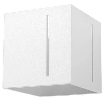 Kinkiet LAMPA ścienna SL.0395 metalowa OPRAWA kwadratowa kostka cube biała