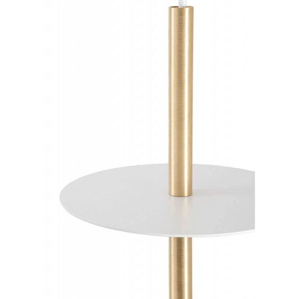 Lampa zwisowa do przedpokoju Plaat PLA131P0 okrągła biała mosiądz