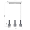 Wisząca lampa potrójna Amo LP-0702/3L BK do salonu metalowa czarna