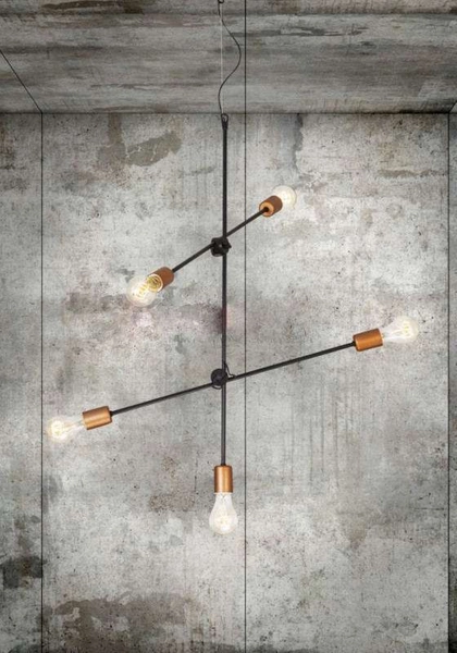 Miedziana LAMPA wisząca STICKS 6270 Nowodvorski zwis OPRAWA metalowa MOLECULAR molekuły pałąk miedź czarny