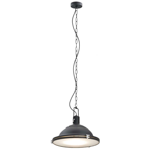 Industrialna LAMPA wisząca NAUTILIUS L 10269106 Kaspa metalowa OPRAWA okrągły ZWIS na łańcuchu czarny