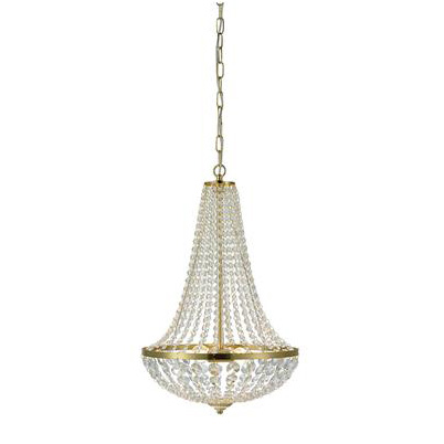 Kryształowa lampa wisząca Granso 106119 do jadalni crystal złota