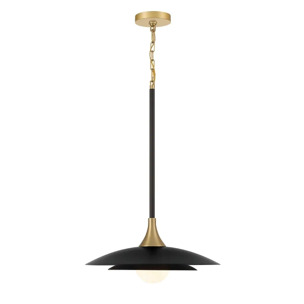Metalowa lampa wisząca Welsh QN-WELSH-P-BK LED 15W 3000K złota czarna