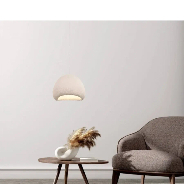 Kopułowa lampa wisząca 23160 do jadalni skandynawska biała