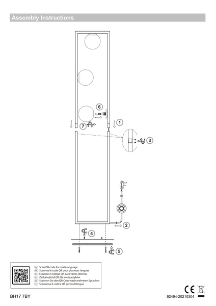 Lampa podłogowa frame L&-192494 Light& szklane kule złota