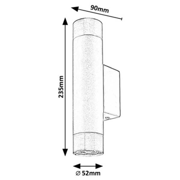 Tuba LAMPA ścienna ZIRCON 5073 Rabalux minimalistyczny kinkiet do przedpokoju czarny