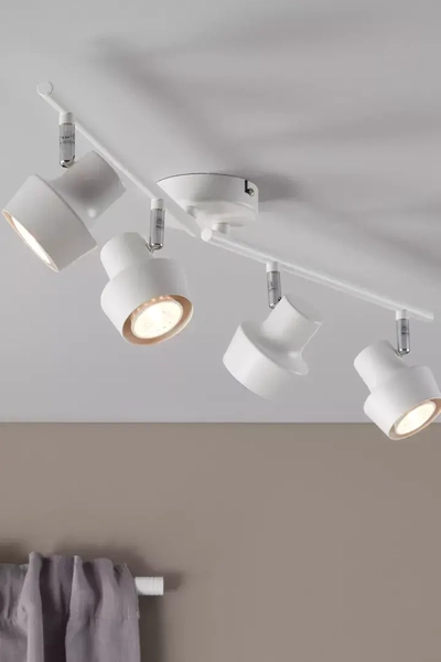 Regulowana lampa sufitowa Urn ruchoma biała do przedpokoju