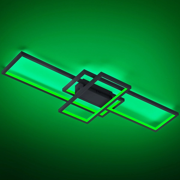 LAMPA sufitowa THIAGO 652610342 Trio geometryczna OPRAWA ramki LED RGB 36W 3000K - 6000K metalowe grafitowe