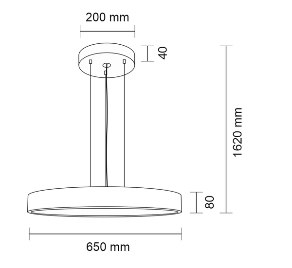 LAMPA wisząca NUNGO 6016 Shilo okrągła OPRAWA loftowa LED 24,48W 3000K zwis czarny
