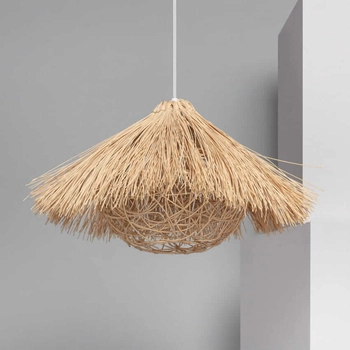 Lampa pleciona do salonu Boho ABR-NLW32-BH-E27 Abruzzo ratan naturalny