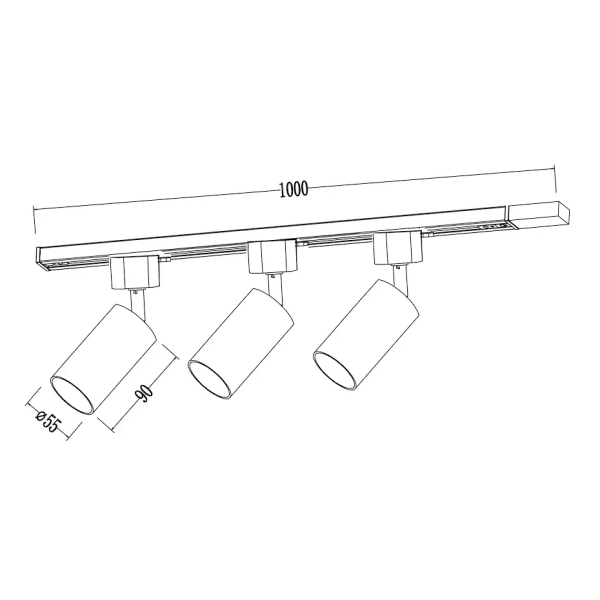 Regulowana przysufitowa lampa 1m Tiger Track ML2127 na listwie biały