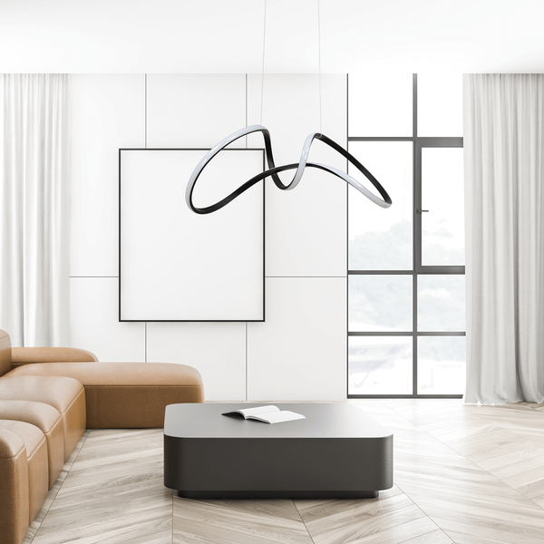 Wisząca lampa designerska Tesoro LED 48W 4000K czarna do jadalni