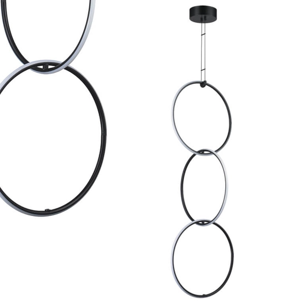 Pierścieniowy zwis Coco ST-10339P/3H Step LED 43W 3000K koła czarne