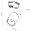 Reflektorek tuba do systemu szynowego 1-fazowego Tracer 4496 TK Lighting czarny
