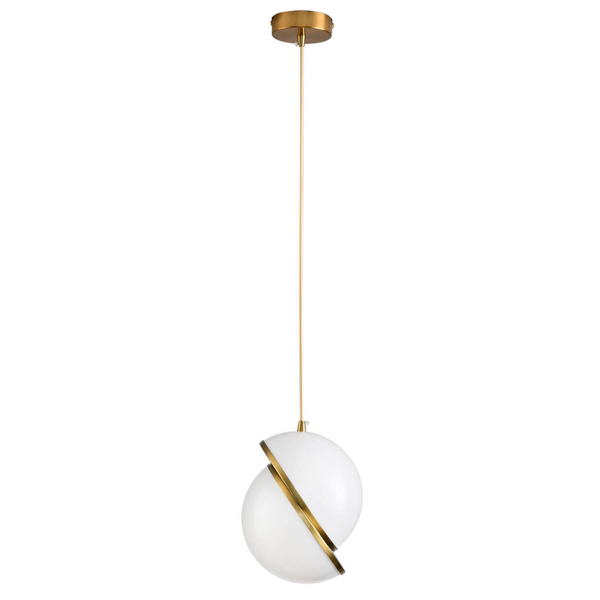 Wisząca lampa do jadalni ORBITA DP0067-250 Step bańka zwis biały złoty