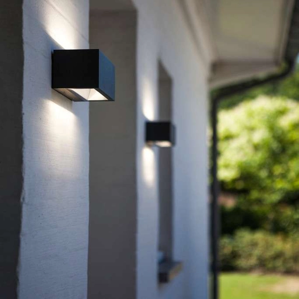 Zewnętrzna LAMPA elewacyjna GEMINI 5189101118 Lutec kinkiet OPRAWA metalowa LED 20W 4000K prostokątna IP54 szara