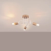 Potrójna lampa sufitowa EMBER SL.1474 biała drewniana 3xE27 do jadalni
