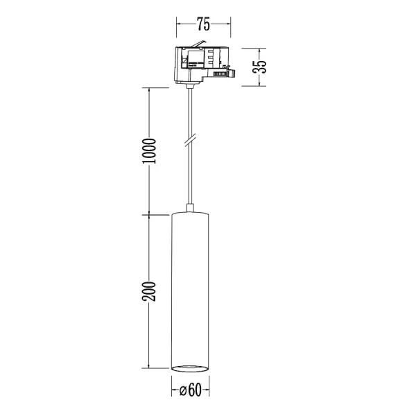 Lampa zwis trójobwodowa szynowa Cyklop Track ML2132 tubka biały