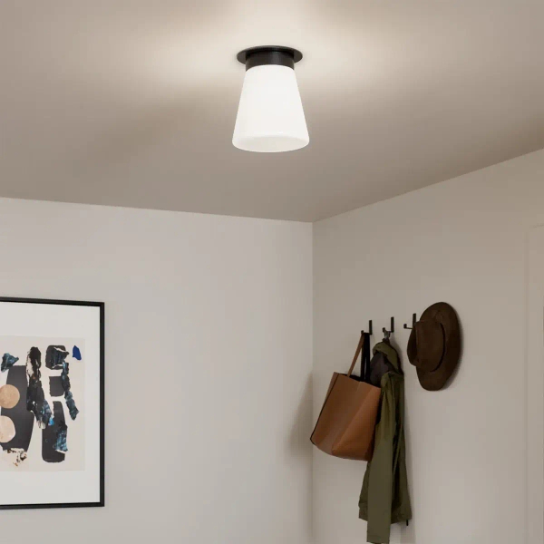 Szklana lampa sufitowa Albers KL-ALBERS-F-T-BK stożkowa czarna