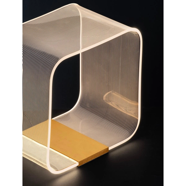 Kwadratowa lampa stołowa HUARAL LE44437 LED 14W 3000K biała złota