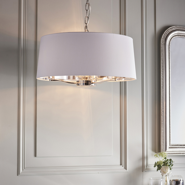 Wisząca lampa Harvey 73021 Endon na łańcuchu biała nikiel