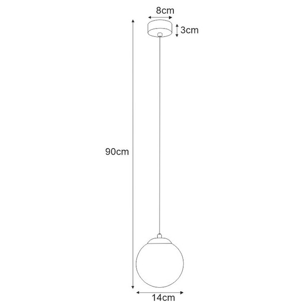 Nowoczesna lampa wisząca ISLA K-4910 Kaja szklana kula ball biała czarna