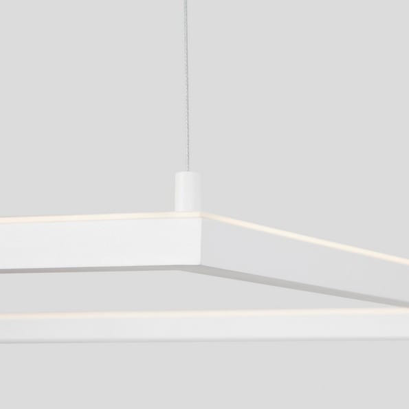 LAMPA wisząca JAEN LE41429 Luces Exclusivas kwadratowa OPRAWA metalowy ZWIS LED 40W 3000K minimalistyczny biały