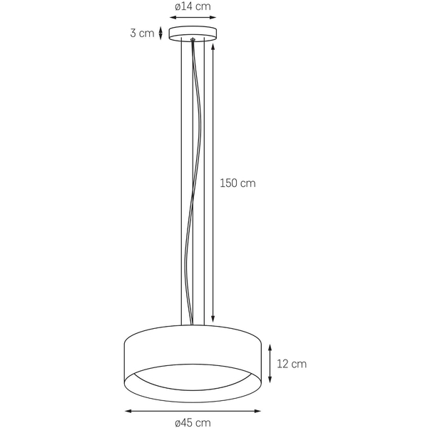LAMPA wisząca VERO 10452302 Kaspa metalowa OPRAWA okrągły zwis czarny