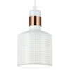 Wisząca lampa ażurowa RESTENZA PND-2439-1-WH metalowy tuba biała miedziana
