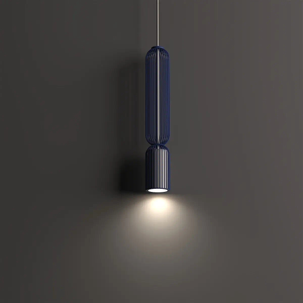 Wisząca lampa nad wyspę CAMELEON SINGLES 12202 granatowa beżowa