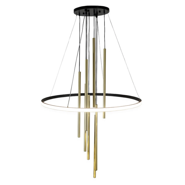 Nowoczesna lampa wisząca Luna 8978 LED 49W 3000K tuby mosiądz