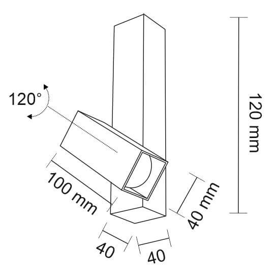 Industrialna LAMPA sufitowa MITSUMA 8000 Shilo prostokątna OPRAWA metalowy spot regulowany czarny