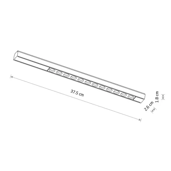 Ledowa lampa szynowa 1-obwodowa 11331 LED 12W 4000K czarna
