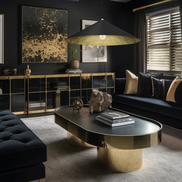 Wisząca lampa do przedpokoju MLP0647 stożek czarny