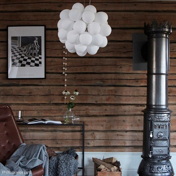 Wisząca lampa szklana Gross kule balls biała nad stół