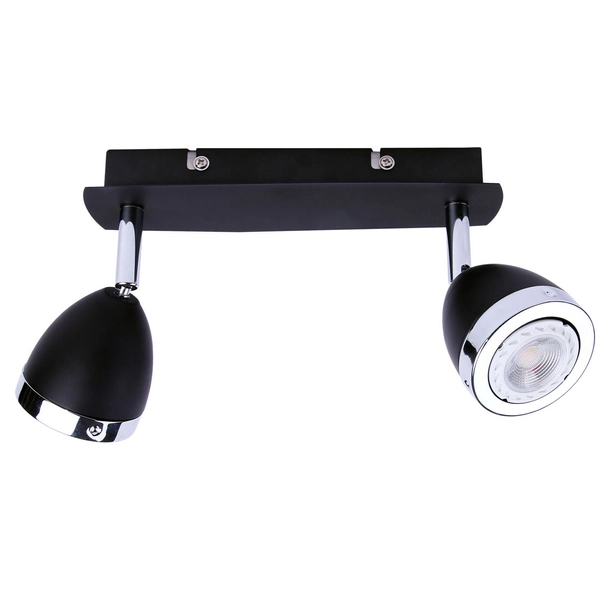 Downlight LAMPA sufitowa CALASA SPL-9372-2A BL Italux regulowana OPRAWA metalowe reflektorki czarne chrom
