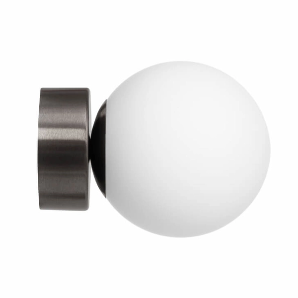 Kinkiet okrągły ścienny MIJA 21085120 Kaspa kula szklana biała tytan