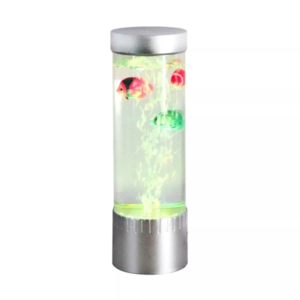 Stołowa wodna lampka AQUA 89245 LED 3,6W RGB rybki srebrna