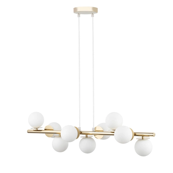 Zwisająca lampa na belce Avola 40797 Sigma bańki do salonu złota biała