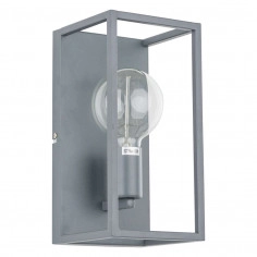 Kinkiet LAMPA ścienna SIGALO MB-BR4366-W1 GR Italux industrialna OPRAWA prostokątna klatka przyścienna loft szara