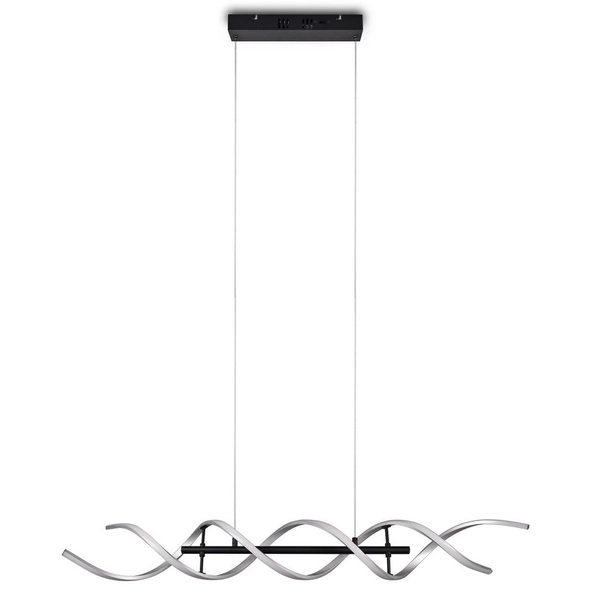 Ściemniana lampa wisząca SEQUENCE 341810205 Trio LED 45W ze zmienną barwą srebrna czarna