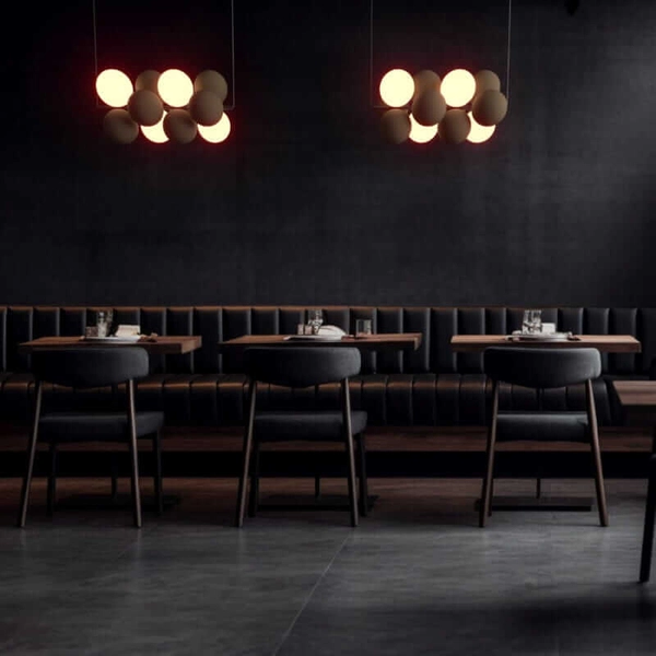 Wisząca lampa molekułowa Vino ABR-GRAPPA-H-B nad stół kule szare białe