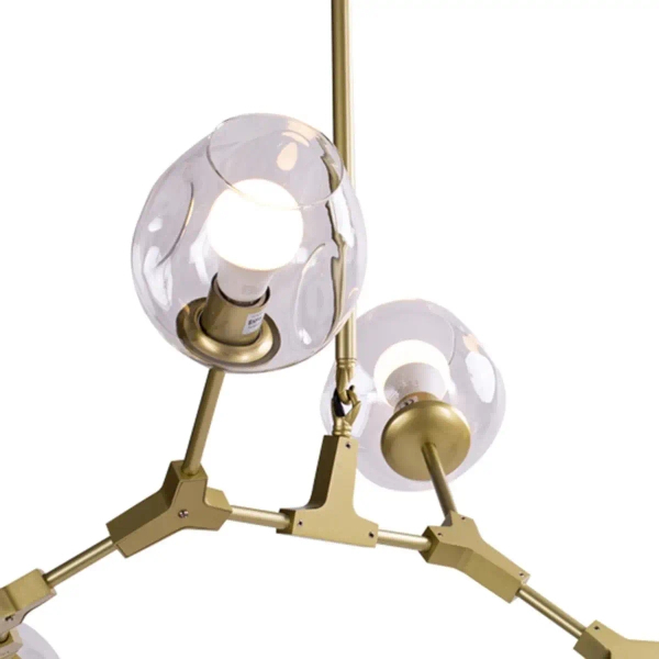 Lampa wisząca molekularna Modern orchid ST-1232-6 gold transparent Step kule złota
