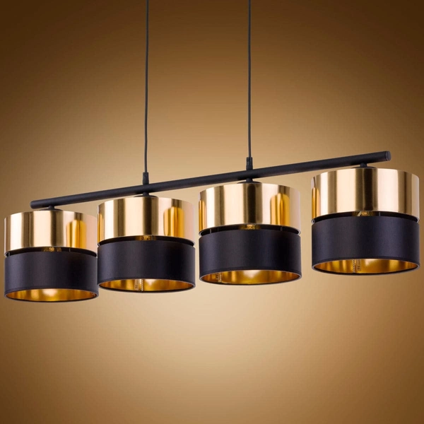 Wisząca lampa nad stół Hilton 4342 TK Lighting z abażurem czarna złota