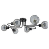 Sufitowa lampa Tango 3040/6 BL molekuły bańki szklane czarne przydymione