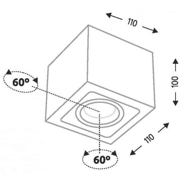 Spot LAMPA sufitowa AWA 7083 Shilo natynkowa OPRAWA reflektorowa DOWNLIGHT biały