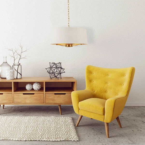 Wisząca lampa Harvey 67667 Endon na łańcuchu do jadalni biały złoty